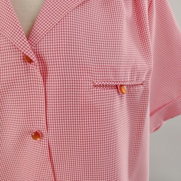 Vintage 1970s! Checks! Pink! Medium most likely - Picture 1 of 9